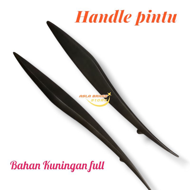 Handle Pintu Gagang Pintu Handle Kuningan Motif Pedang Warna Hitam Doof Panjang 60 Cm