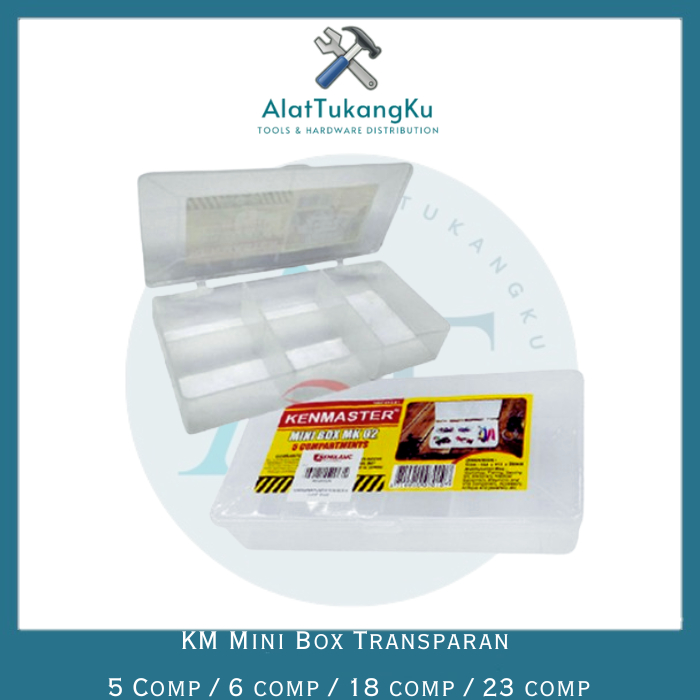 Kenmaster Toolbox Minibox 5 komponen 6 komponen 18 komponen / mini box Transparan Putih