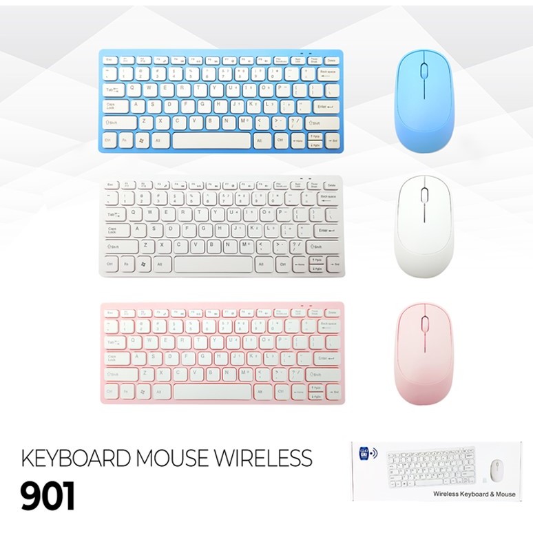 KEYBOARD DAN MOUSE WIRELESS 901 keyboard plus mouse keyboard combo wireless mouse 901