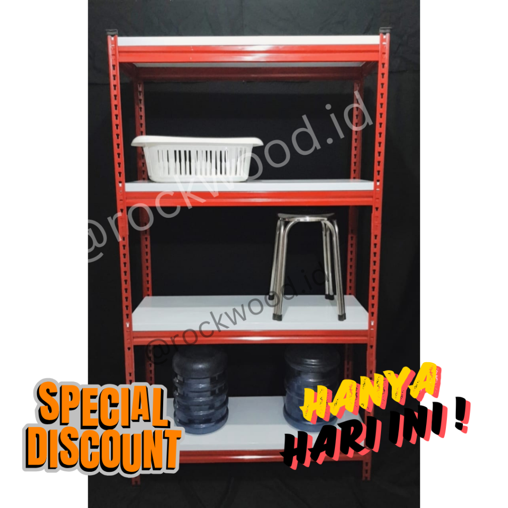 Rak Besi Siku Gondola Gudang Jumbo Supermarket Rak Siku Serbaguna Minimarket Toko Display Rak Besi