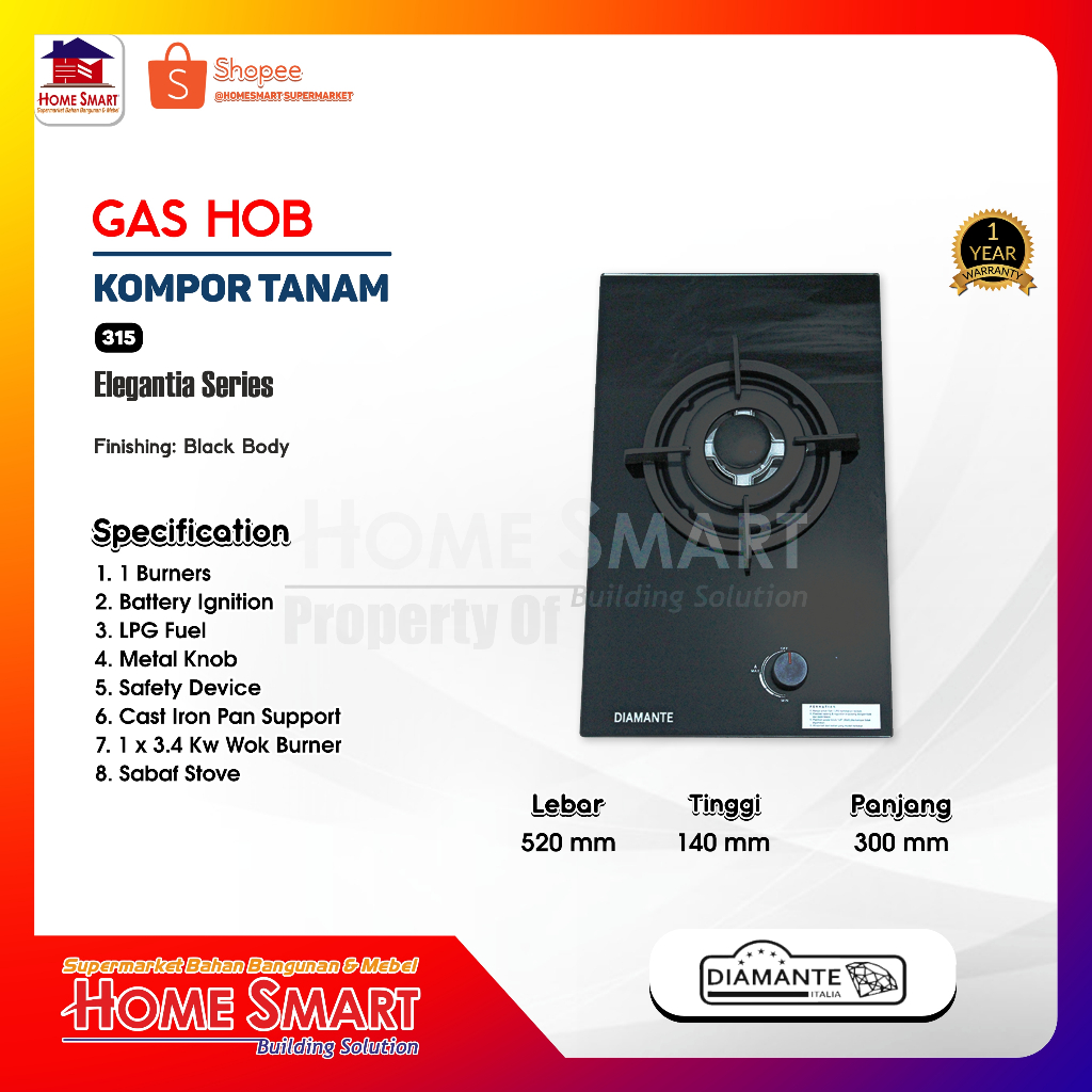 KOMPOR TANAM DIAMANTE ELEGANTIA 315