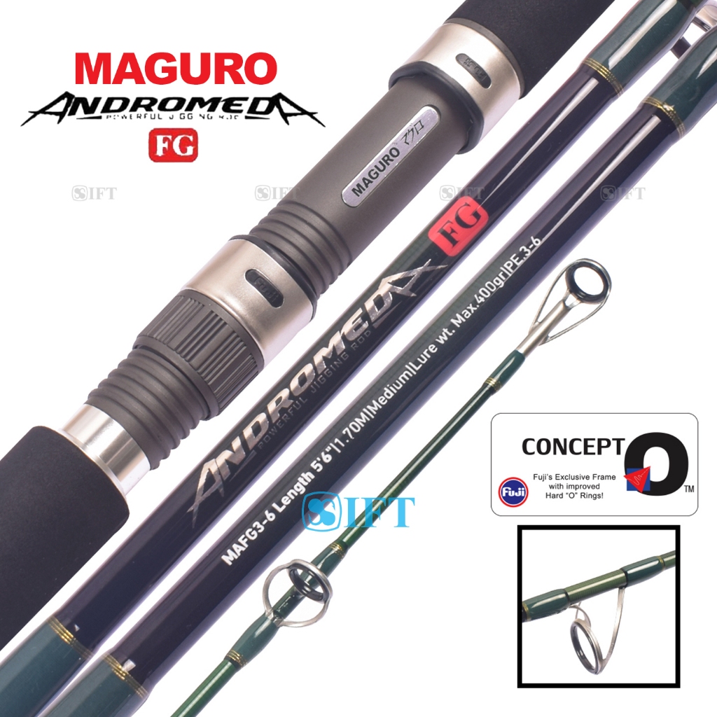 Joran Maguro ANDROMEDA FG | Fuji Guides & Seat | Laut Jigging Dasaran | PE 1 2 3 4 5 6 IFT