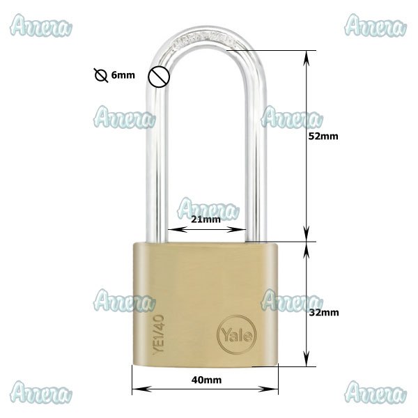 GEMBOK PADLOCK YALE YE1 40 152 Brass Padlock Essential Series