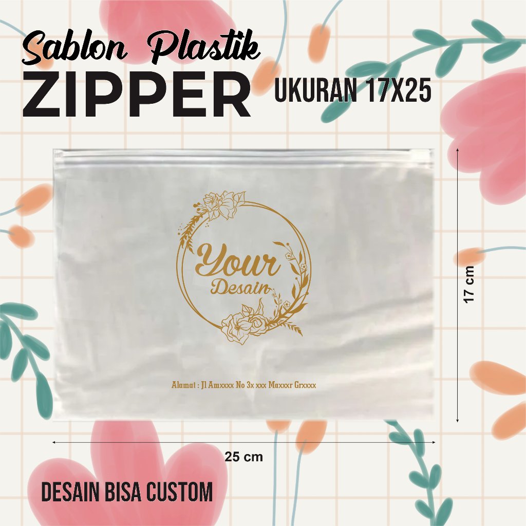 

Plastik Sablon Zipper Costum 17cm x 25cm