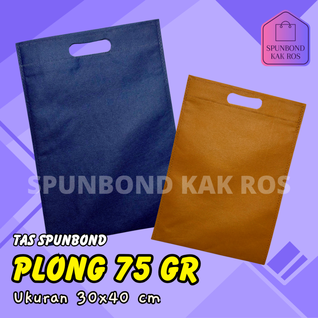 

TAS SPUNBOND PLONG (OVAL) 25X35 CM 75GR POLOS UNTUK TAS SOUVENIR, SYUKURAN, MENGENANG, PROMOSI, BANSOS,DLL