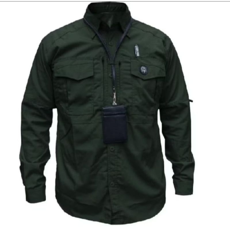 Size Jumbo Kemeja Tactical Kemeja Reskrim Kemeja Outdor Kemeja Lapangan Bahan American Drill