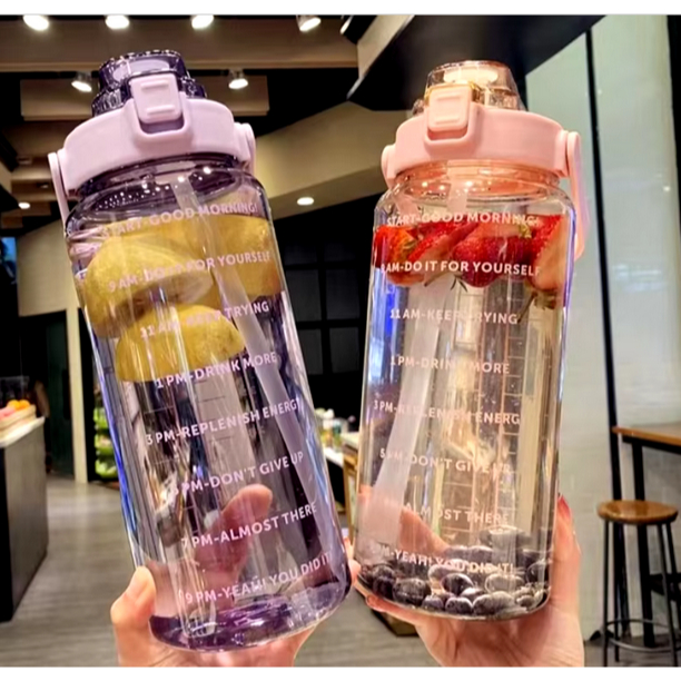 B ( B95 ) BOTOL MINUM KOREA VIRAL TUMBLER MOTIVASI MINUM 2 LITER