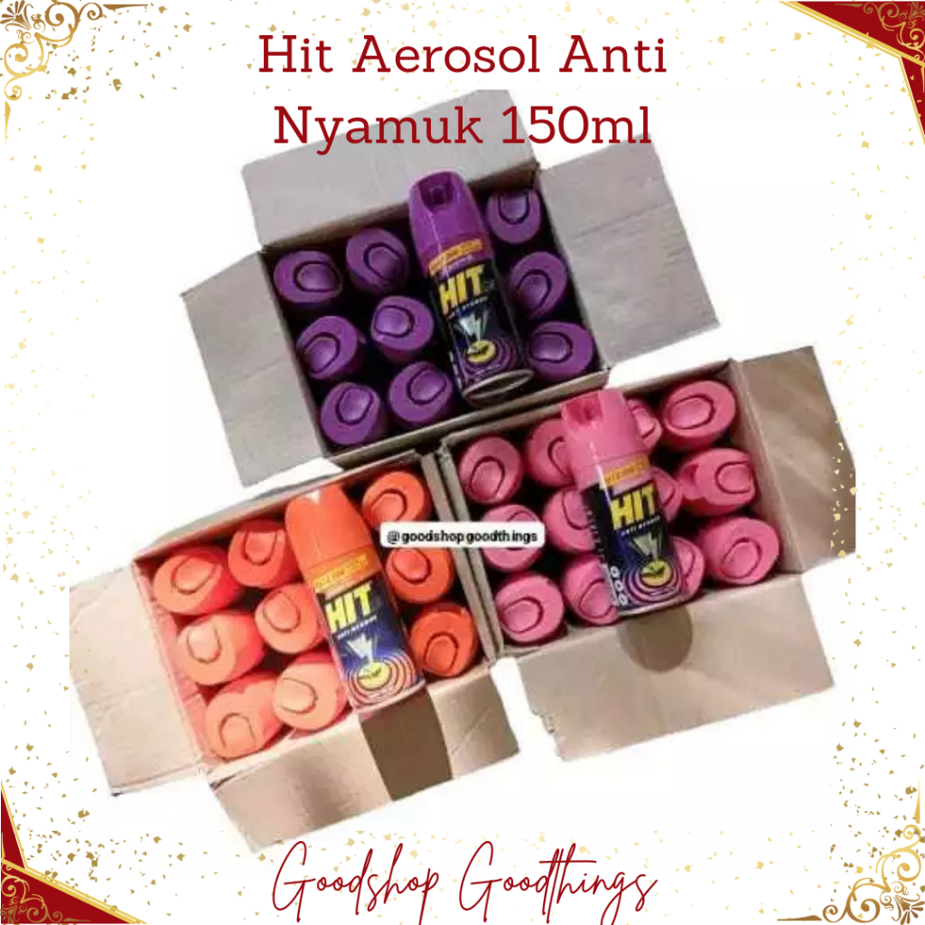 Hit Aerosol Anti Nyamuk 150ml 1 Dus Isi 12 Pcs / Obat Semprot Nyamuk, Kecoa, Serangga / Pink Blossom