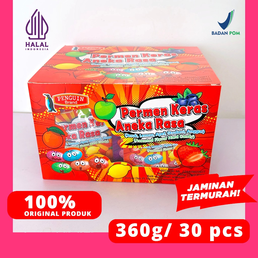 

PERMEN KERAS ANEKA RASA 360G ISI 30 PCS PENGUIN HALAL