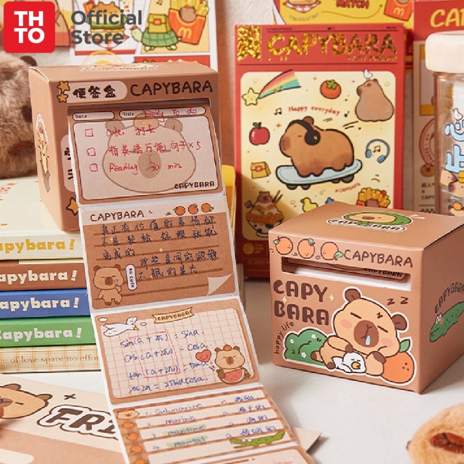 

KP8 THTO Sticky Notes Box Capybara 256 Pcs Note Memo si Stationery Lucu A127