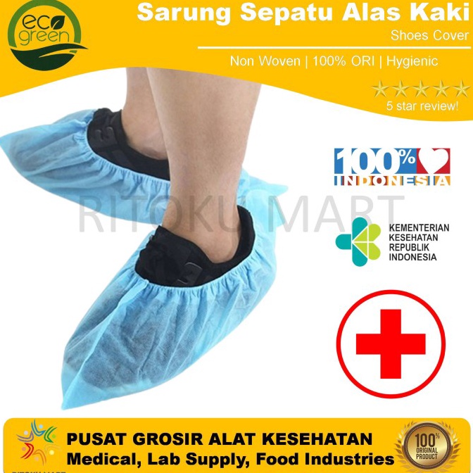 KODE N23B Shoes COVER Shoe cover DISPOSABLE  SARUNG SEPATU NON WOVEN ECOGREEN 1 PCS