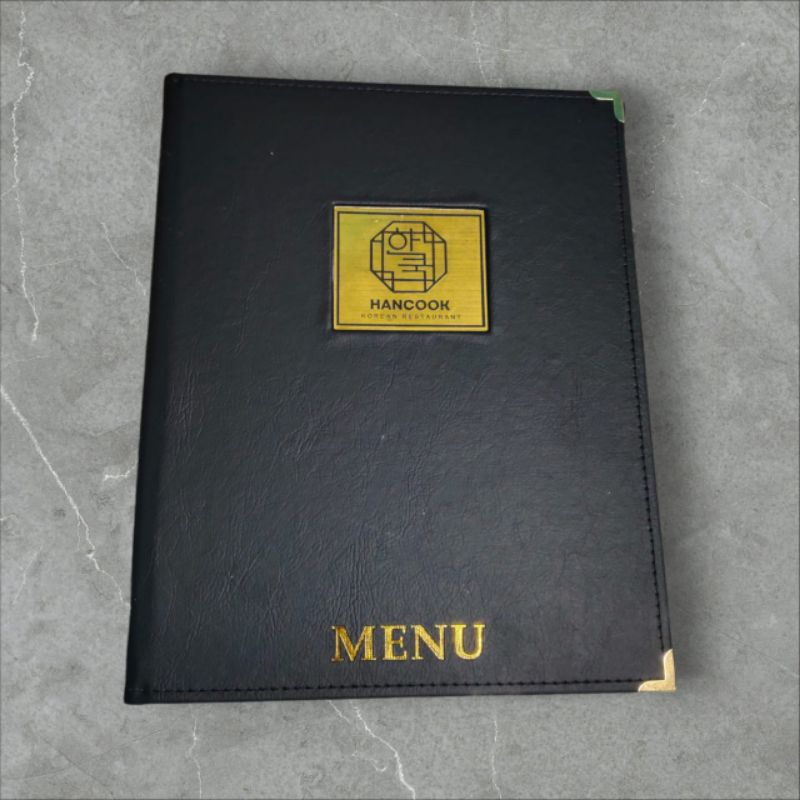 

Buku menu cafe logo pke grapo di laser