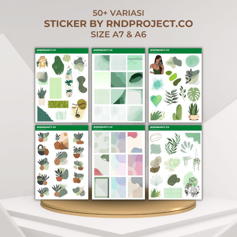 

Sticker Aesthetic Green Theme Series Cute Stiker Case HP Tumblr Scrapbook Journal Notebook Setiker Aesthetic Vintage Retro Size A6 10 x 14 cm