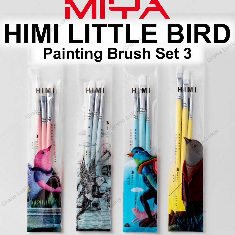 

KODE U35C Miya Himi Little Bird Painting Brush Set 3 Kuas Lukis