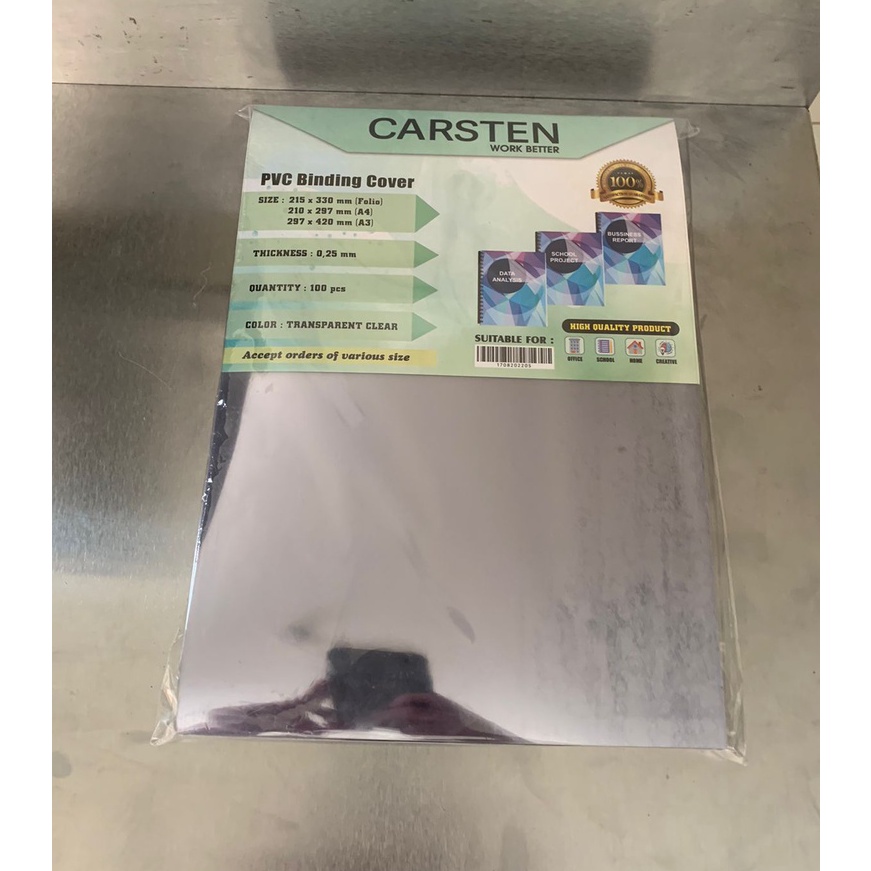 

Wah Cover Plastik Mika Jilid Bening Transparant A4 F4 Tebal 2mm 1 pack