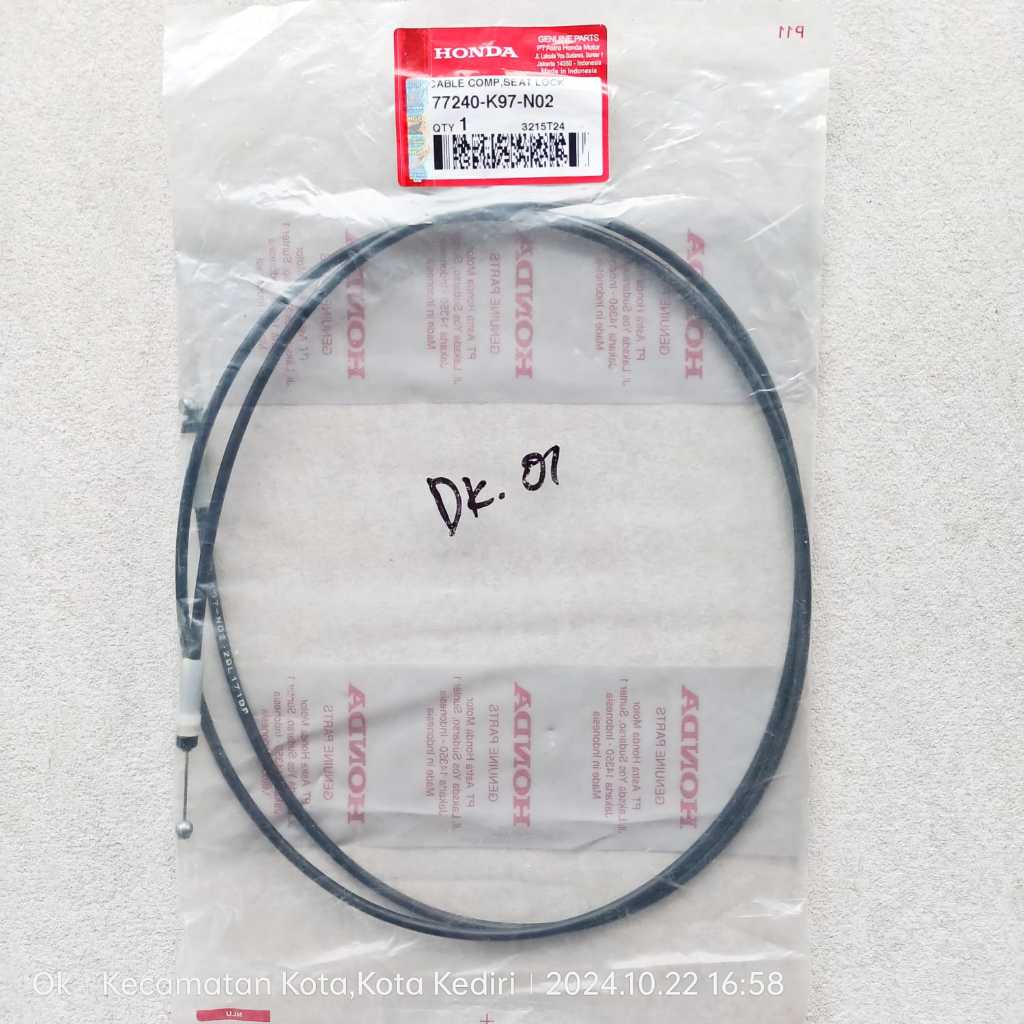 Cable Seat Lock - Kabel-Oler Kunci Jok Honda PCX-150 CBU-K36J-K97-HYBRID Ori AHM 77240-K97
