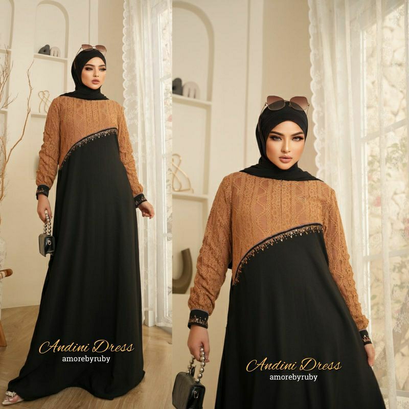 gamis Amore by Ruby Andini Lace dress brokat premium