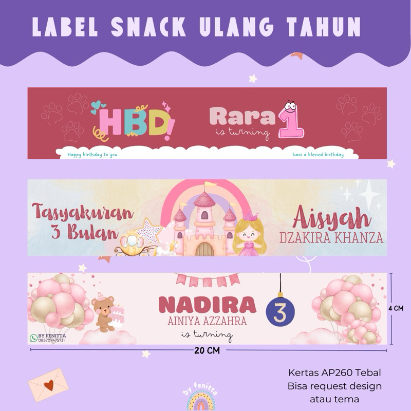 

LABEL SNACK ULANG TAHUN ANAK