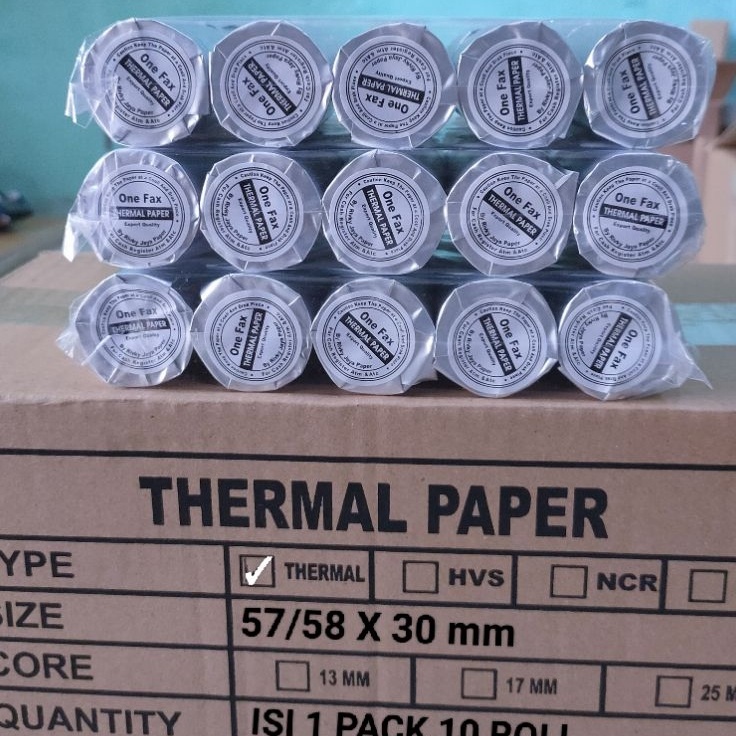 

Pasti Keren Kertas kasir termal 58x3mm paket 1 roll