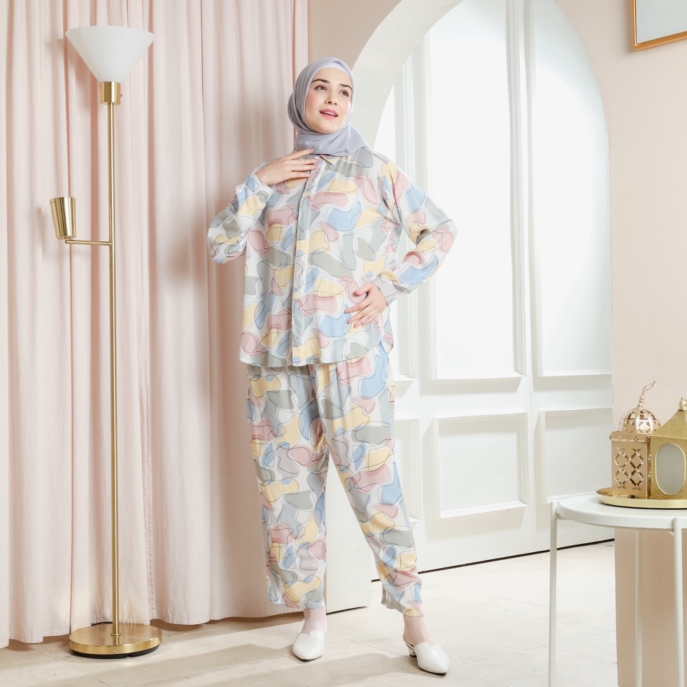 KODE C78B Lalucuku Colletion Series Pajamas Piyama Tie DyeSet Baju Tidur Wanita Lengan Panjang Kekin