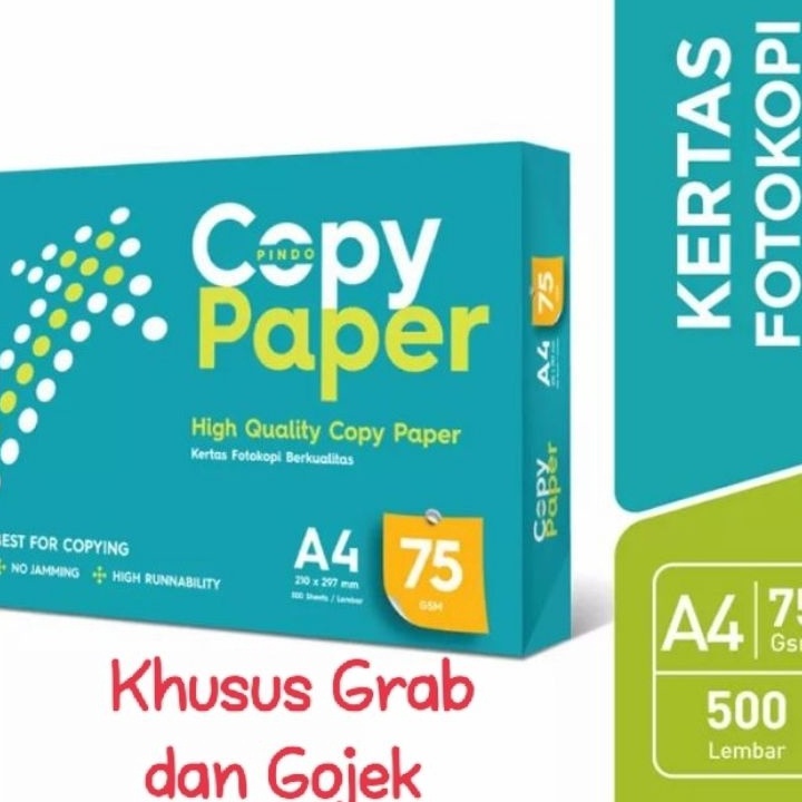 

Terlaris Kes HVS A4 75 gr Copy Paper Kes Fotocopy Khusus Grab dan Gojek