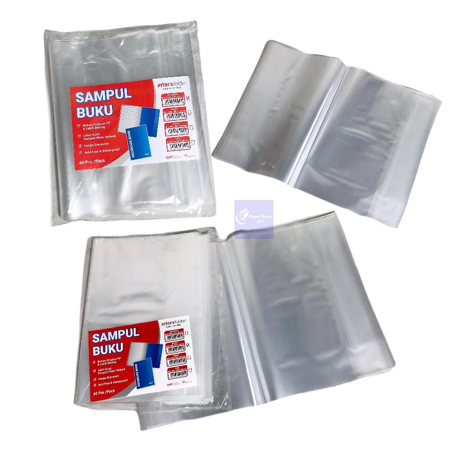 

KI3 InterX Sampul Buku Plastik Mika Varian Ukuran Pack Isi 6 Lembar Pack