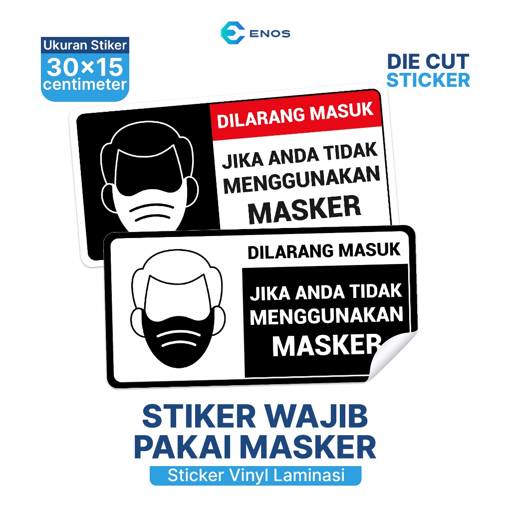 

Stiker Tanda Peringatan Wajib Menggunakan Masker Stiker Laminasi Vinyl Anti Air