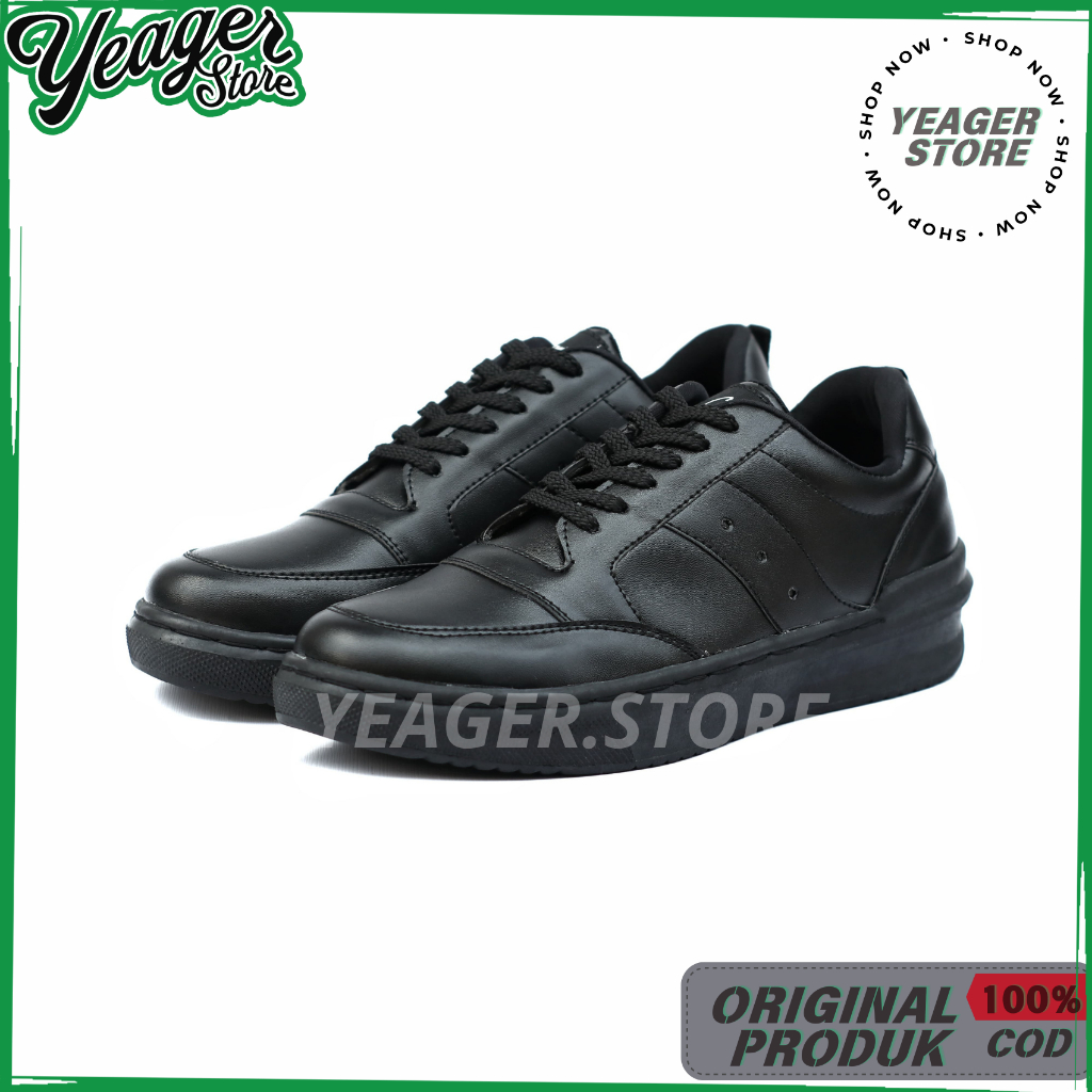 YEAGER - Full Black Vise Series - Sepatu Sneakers Casual Pria