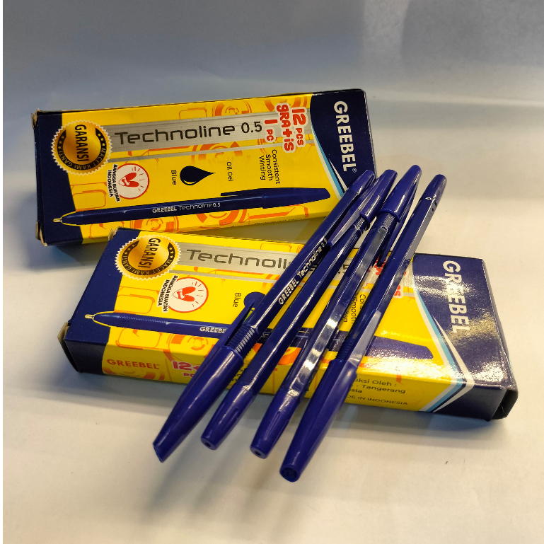 

GREEBEL Pulpen Ballpen / Technoline 0.5 Biru / Ballpoint Bolpen Bolpoin Pena Gel