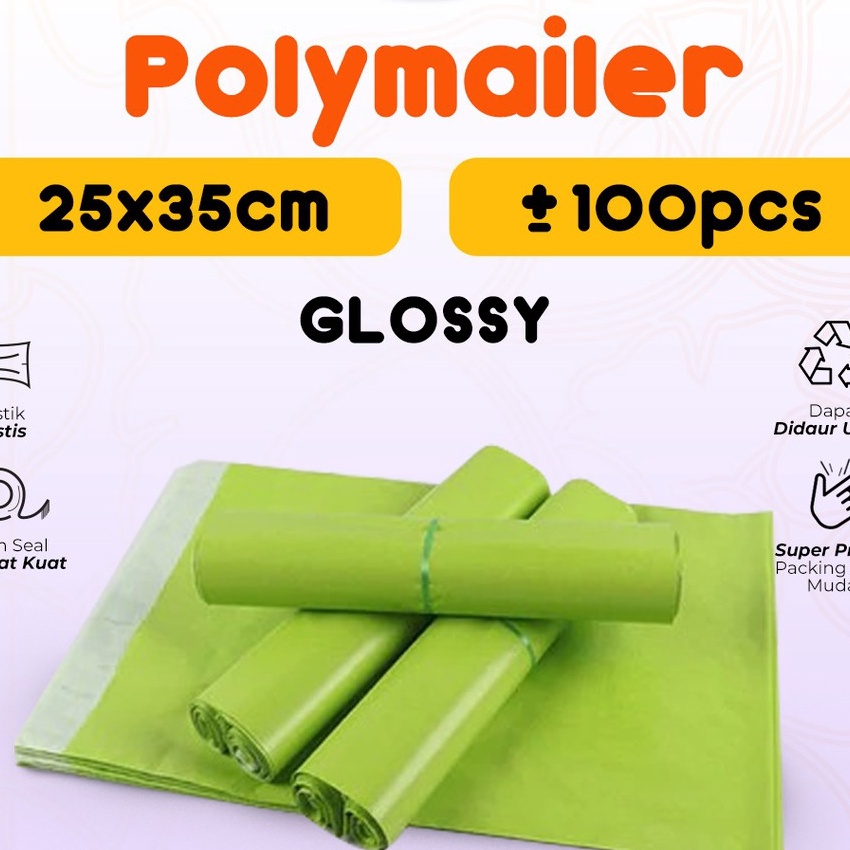 

Terbaik Polymailer Warna Hijau Muda 25x35 isi 1 pcs Tebal Glossy
