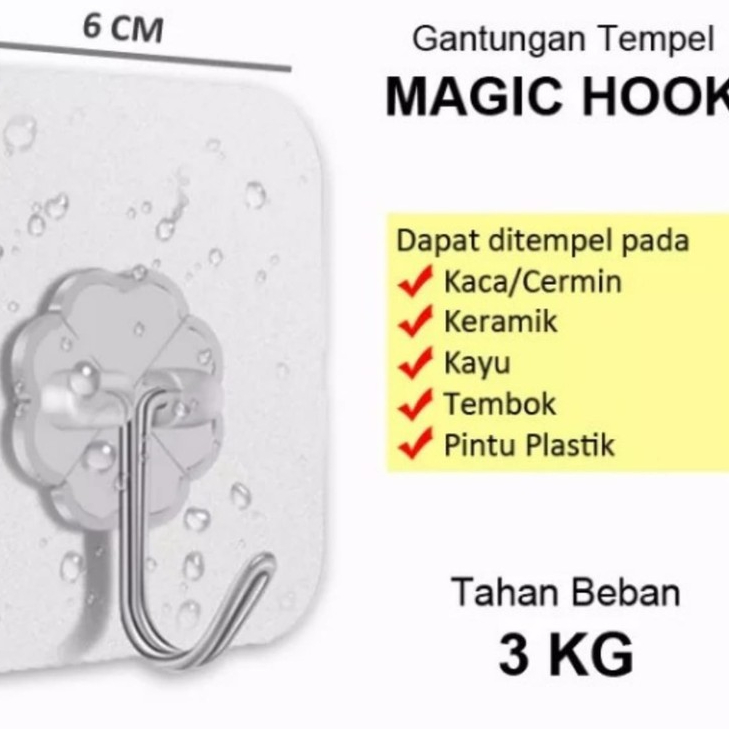 [10 PCS-5 PCS-1 PCS] Gantungan Tempel Dinding Transparan Hook Kait Kuat Hanger Baju Tempel Pintu Kam