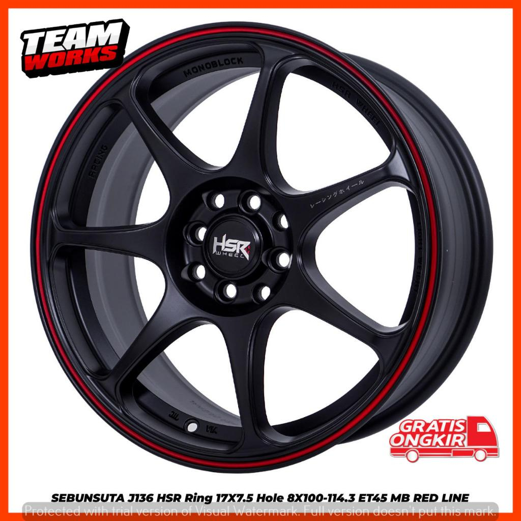 VELG MOBIL RACING RING17 HSR SEBUNSUTA UNTUK LIVINA AVANZA XENIA VIOS MOBILIO PELEK R17