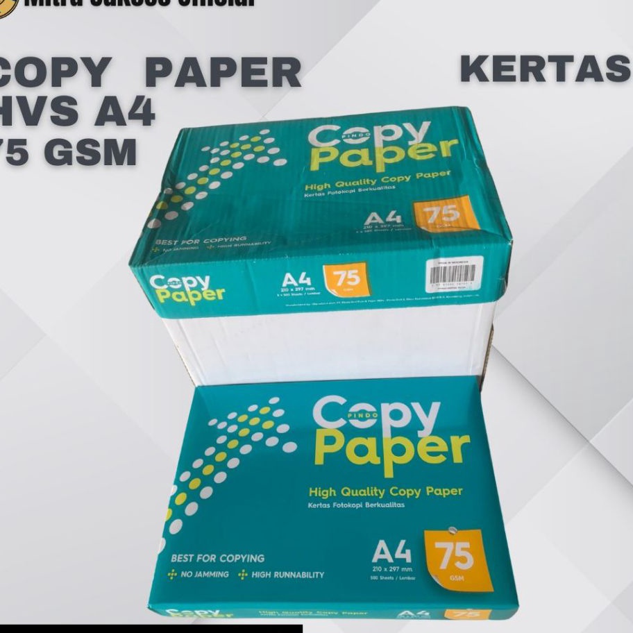 

Pilihan KES HVS A4 COPY PAPER 75 GR 1 KARTON