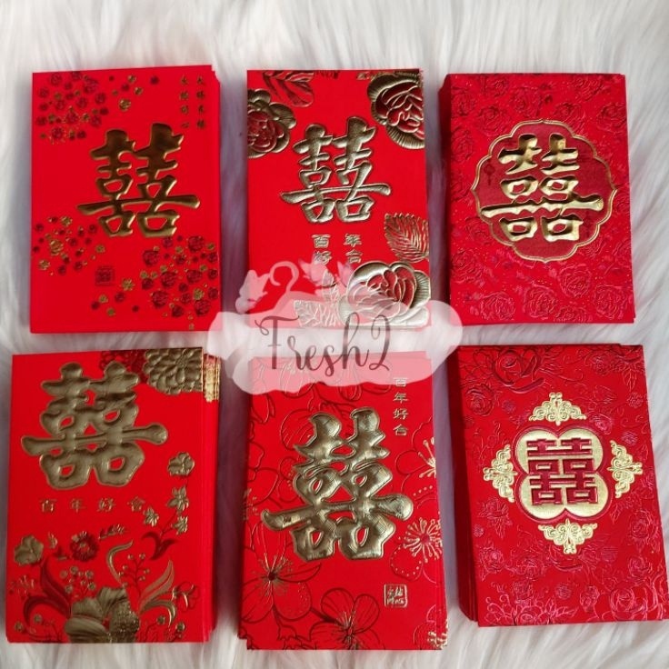 

HJ6 amplop wedding isi 12 LEMBAR angpao sangjitangpao shuang xi