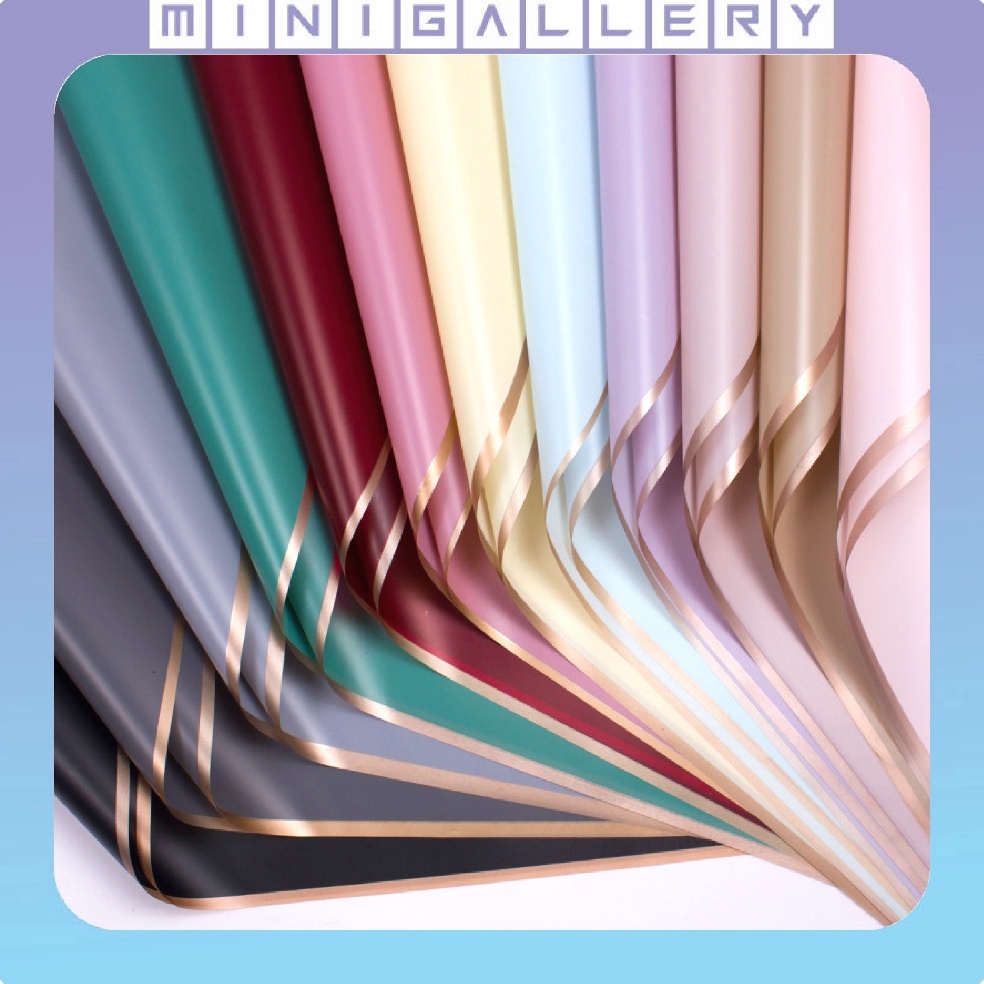 

Paling Puas 2 LEMBAR Flower Wrapping Paper Varian List Gold Emas Kertas Buket Bunga Cellophane Florist goldline