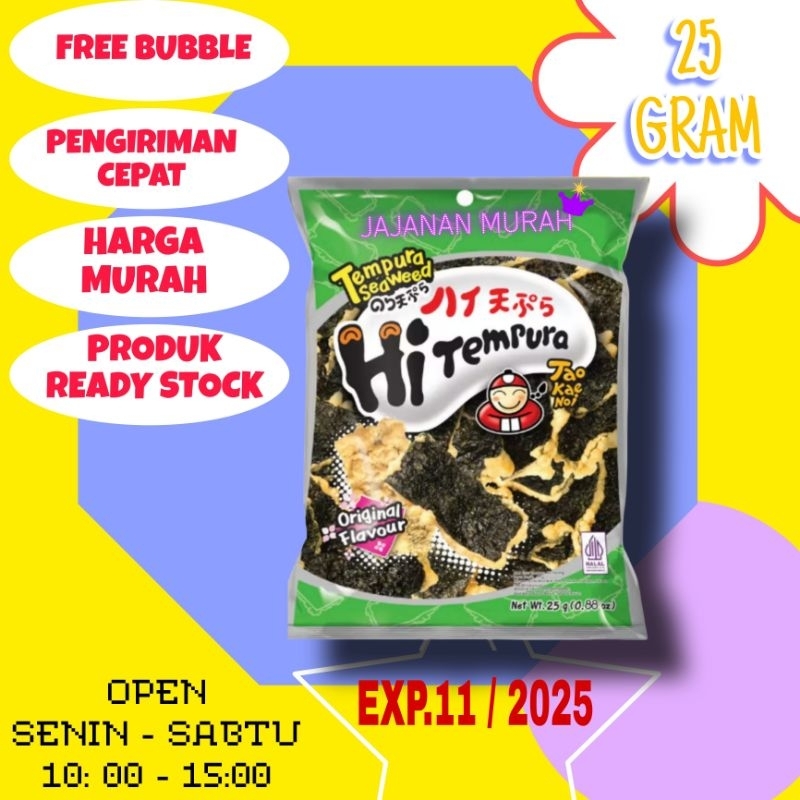 

Tao Kae Noi Tempura Seaweed Original Flavour 25 Gr