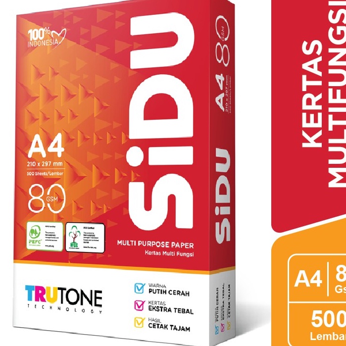 

Super Kes HVS A4 8 gsm SIDU 1rim Lembar