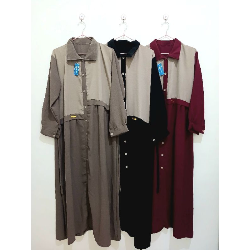 Gamis Wanita Crinkle - Gamis rompi - Gamis kekinian