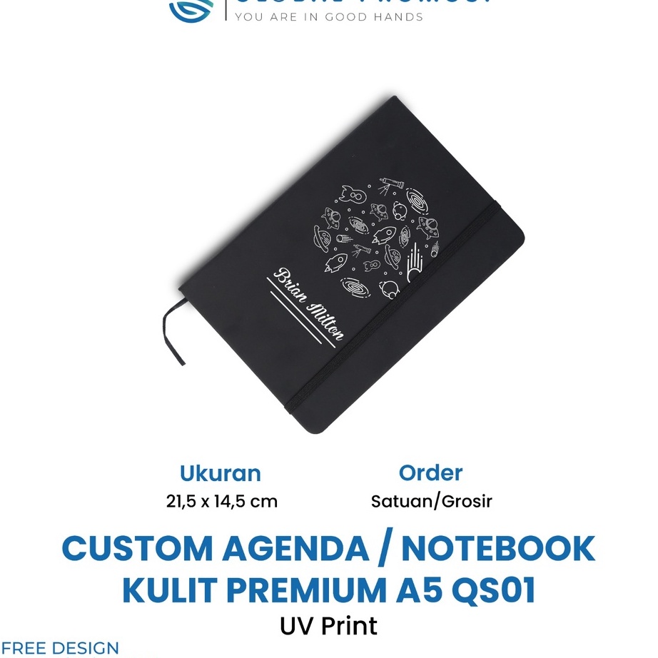 

berkualitas Custom NamaLogo Uv Print Notebook Agenda Kulit Premium A5 Buku Catatan Kerja Souvenir QS1