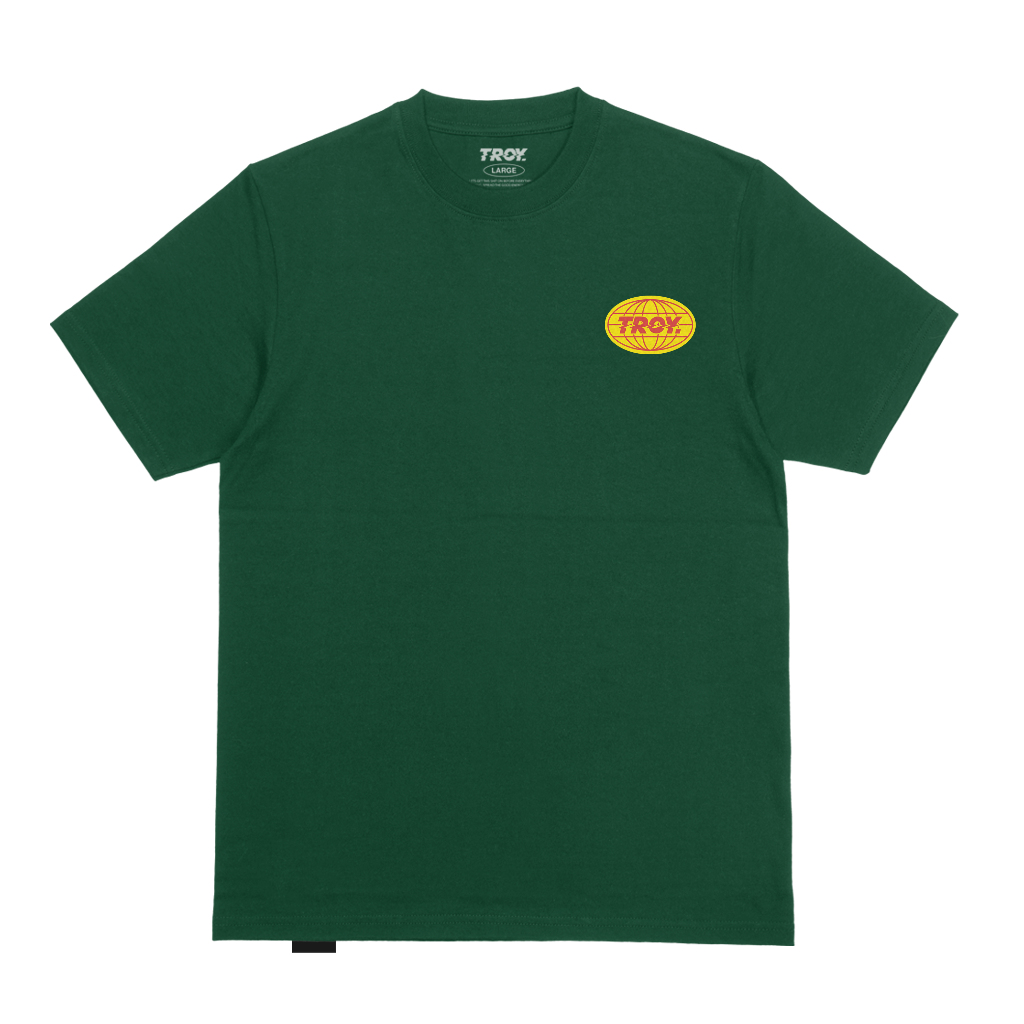 Troy Company Tshirt Forest Green Globe - Kaos Lengan Panjang Kaos Hijau MTD 2785