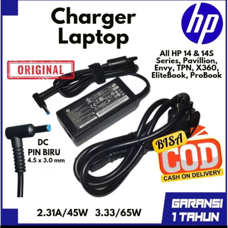 Charger Laptop HP original for probook elitebook