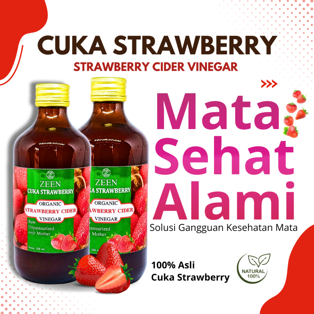 

ZEEN CUKA STRAWBERRY Original Cuka Strawberry Untuk Mengatasi Mata Minus Obat Kesehatan Mata Cuka Strawberry BPOM Original