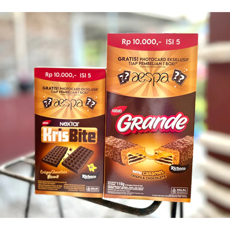 

KRISBITE AESPA | GRANDE AESPA CRISPY CHOCOLATE BISCUIT ISI 5pcs