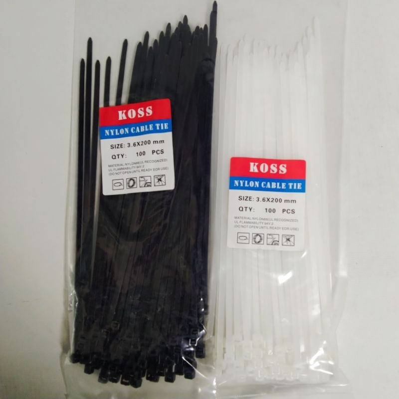 

Cable Ties Koss 3.6x200mm 100pcs || Nylon Cable Ties