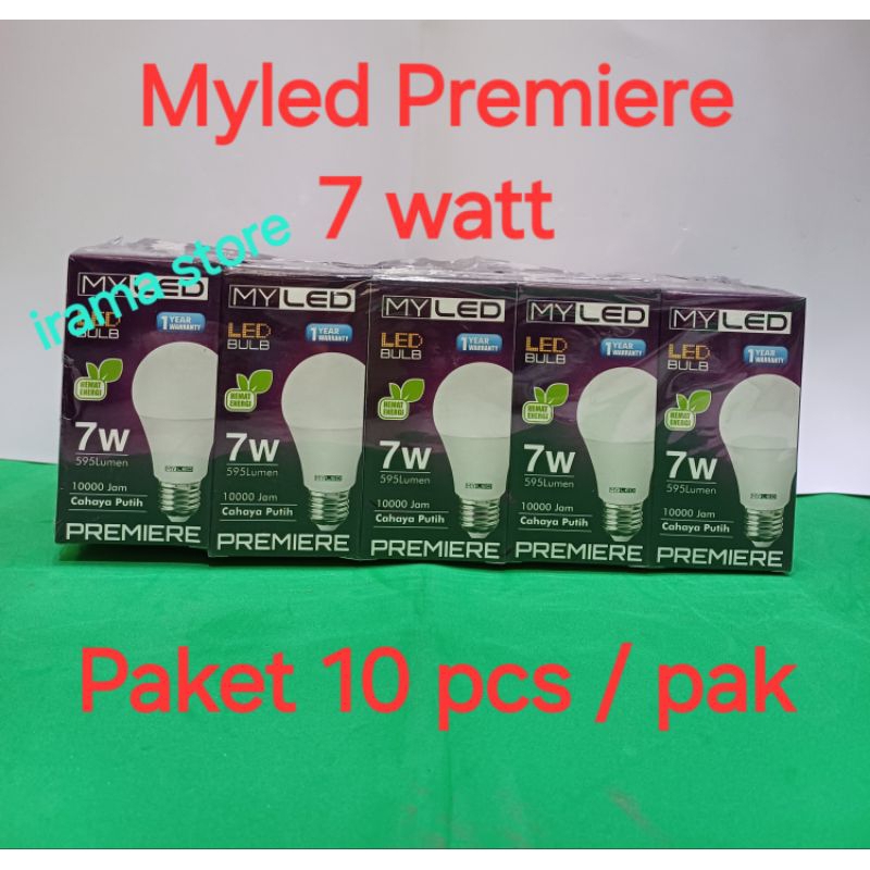 LAMPU LED 7 WATT MY LED BULB PREMIER 7W / 7 watt.  Lampu myled premiere / Paket isi 10 pcs / Pak