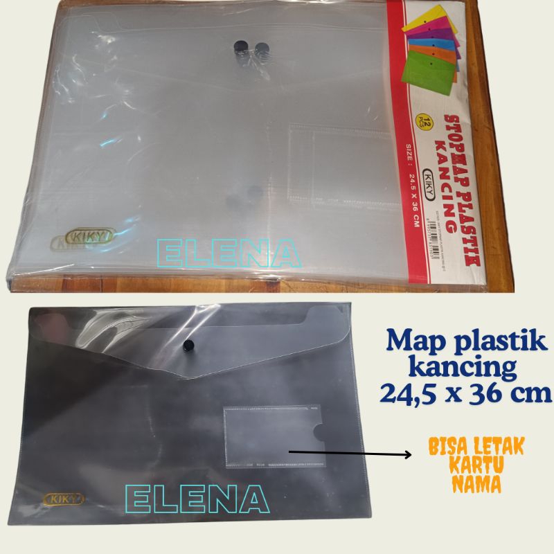 stopmap /map plastik kiky/ map kancing/map dokumen/map serbaguna(3pcs)
