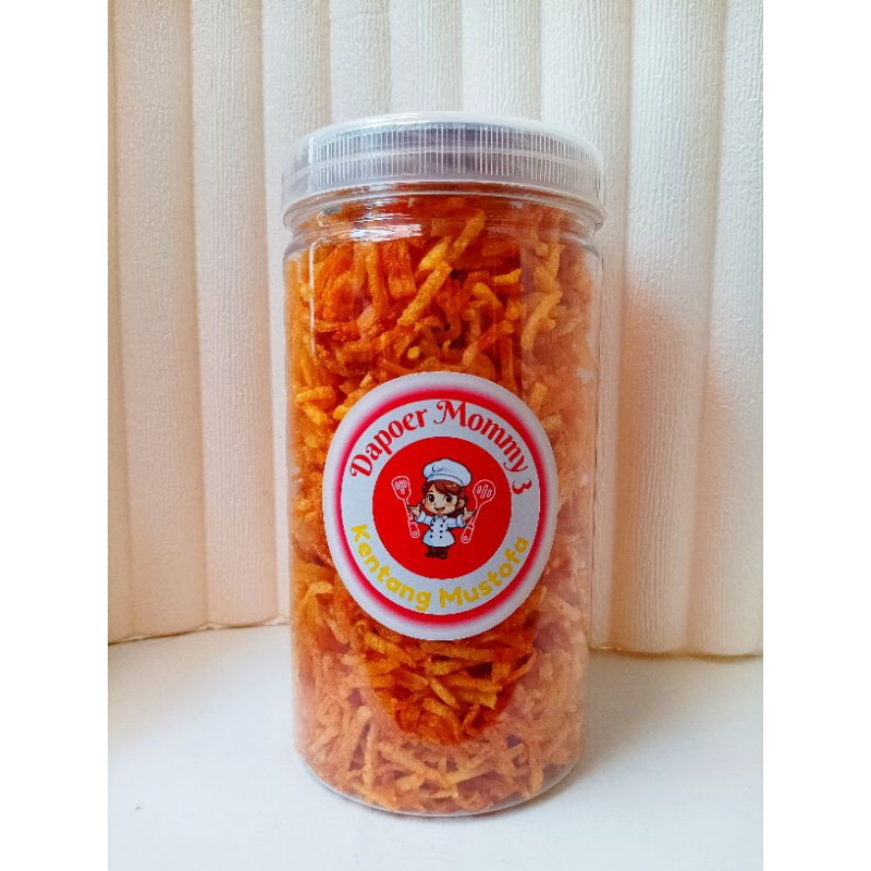 

Kentang Mustofa Pedas Manis Gurih Renyah uk Toples Tinggi uk 1000 ml Cemilan Keripik Kerupuk