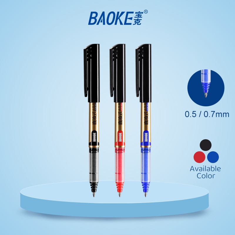 

BAOKE Roller Ball Pen Pena Gel Tinta Cepat Kering 0.7 mm Pena Rol Menulis Halus BK127/BK125