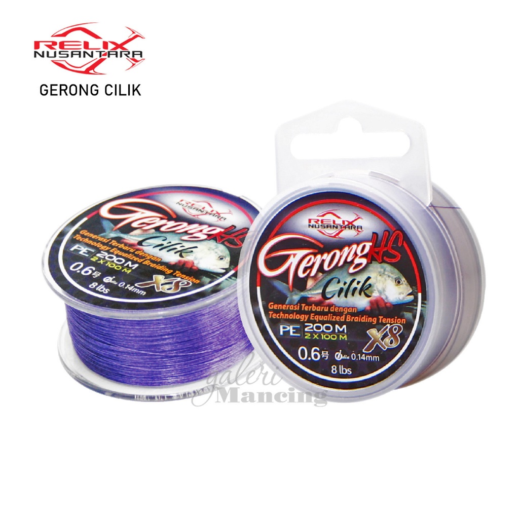 SENAR PANCING PE RELIX NUSANTARA GERONG HS CILIK X8 200M - PE.0.4 - PE.0.6 - PE.0.8 - PE.0.5