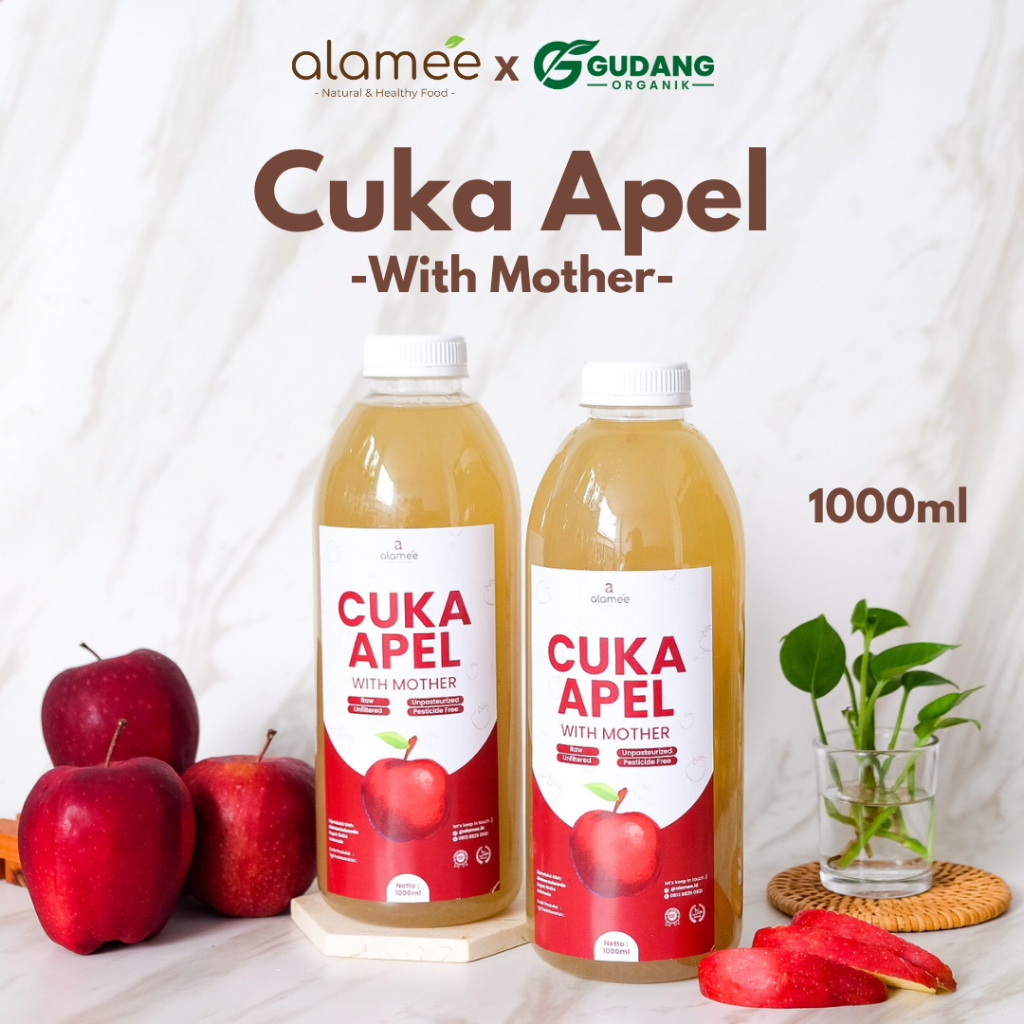 

1 Liter Cuka Apel With Mother Diet Detok Toner Wajah Apple Cider Vinegar